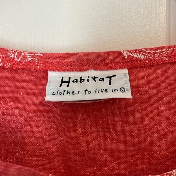 Habitat | Coral Paisley 100% Linen Tank Top Size Medium Lagenlook Boho Floral - Picture 4 of 9